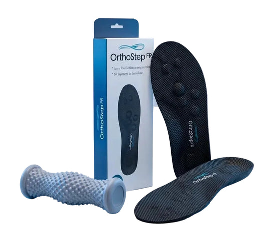 Kit de Soin des Pieds 2-en-1 : Semelles Orthopédiques de Soutien et Rouleau de Massage Thérapeutique